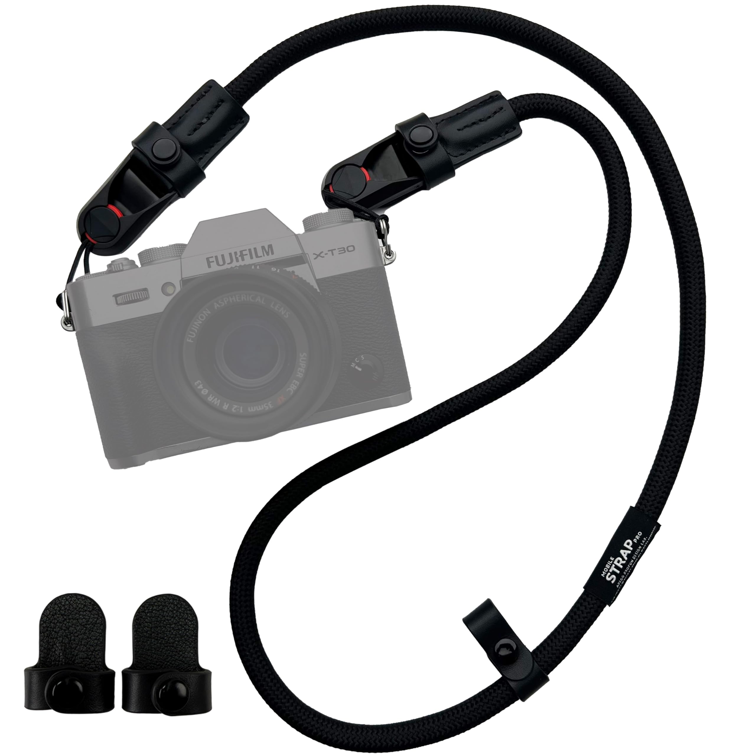 [APEGG] カメラストラップ 本革製プロテクタ一 クイックリリース 耐荷重設計 防落下 一眼レフ ストラップ 長さ調整可能 120cm 一眼レフ/ミラーレス対応 おしゃれで実用的 Black-01